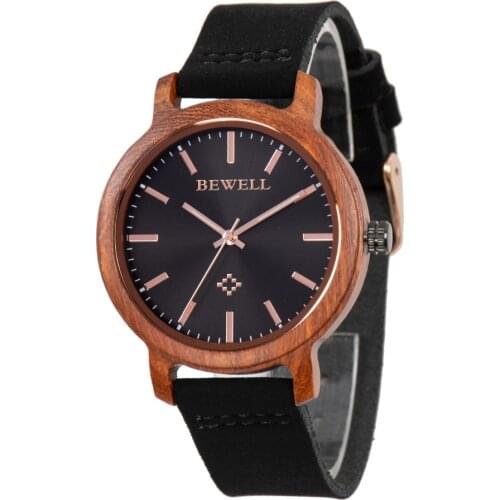 Fastion ladies wood watches with genuine leather straps