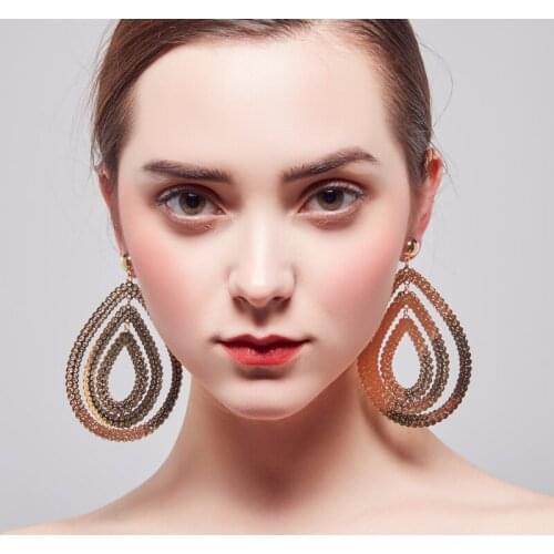 2018 New high quality polished ear post Shiny Plated tear Hoops big Earrings punk party free shipping For Women wholesale