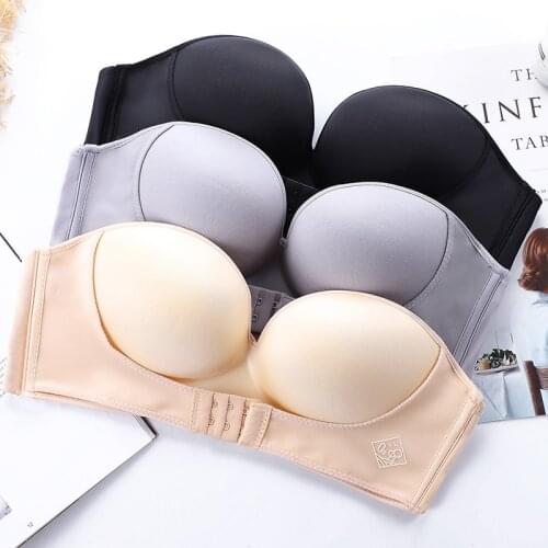Solid Bras For Women Strapless Bra invisible Sexy Bralette Top Seamless Wireless Push Up Padded Bra Lingerie