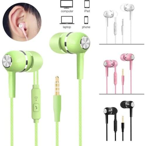 Wired Earphone In Ear Sport Headset 3.5mm Plug With Mic Earpiece Bass Earplug For Samsung IPhone IPod Huawei Xiaomi Phone Pc MP3