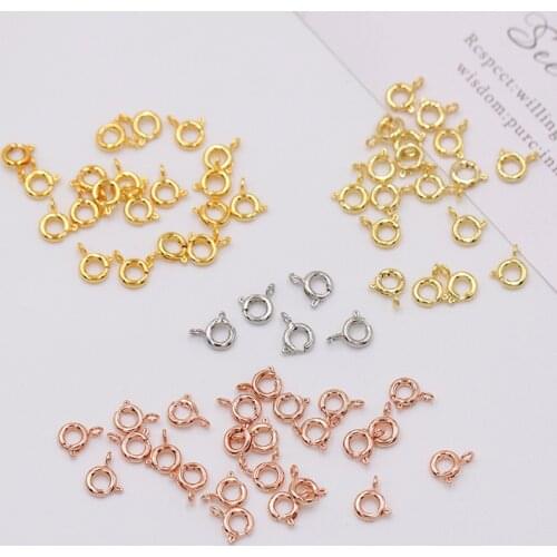 10pcs/lot 18k Gold Plated Spring Ring Clasps Jewelry Clasps For Chain Necklace Bracelet Connectors Jewelry Making Wholesale
