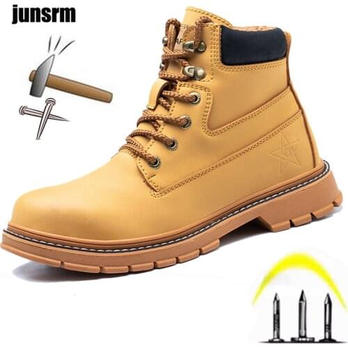 Work boots Protective shoes Mens Steel toe boots Anti-knock anti-piercing men protection footwear safety shoes indestructible