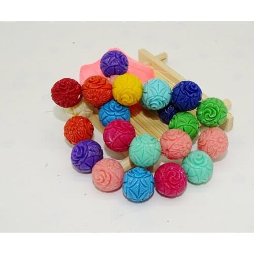 Mixed Color Synthetic Coral Carved Flower Spacer Beads Diy Craft Material For Jewelry Making Wholesale Bead