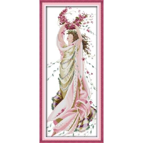 Rose fairy cross stitch kit people 18ct 14ct 11ct count print canvas stitches embroidery DIY handmade needlework