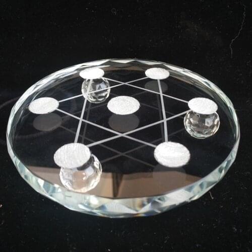 10*10cm Random Glass Seven star array Base Sphere with Glass Stand 1pcs