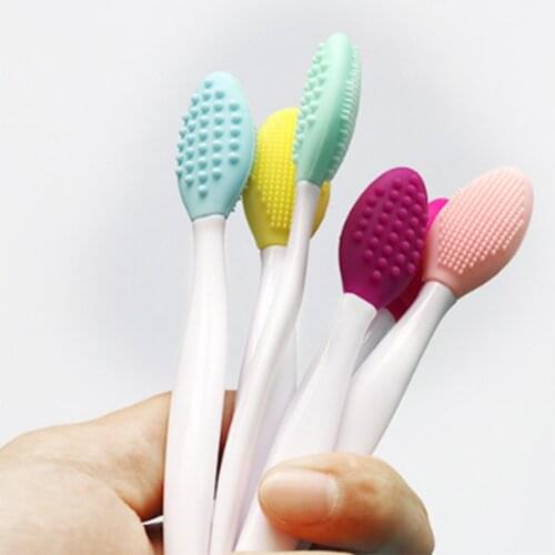 3pcs/lot Silicone Facial Washing Brush Silicone Nasal Brush To Clean Black Head Double-sided Massage Brush Beauty Cleaning Tool