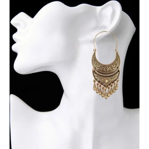 Thailand Multicolor Resin Beads Statement Earrings for Women Bohemian Bells Tassel Earring Festival Party Indian Jhumka Jewelry