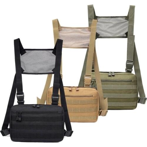 Military Tactical Chest Bag Backpacks Men Adjustable Multi-Functional Molle Tool Pouch Hip Hop Shoulder Bag Tactical Vest Bag