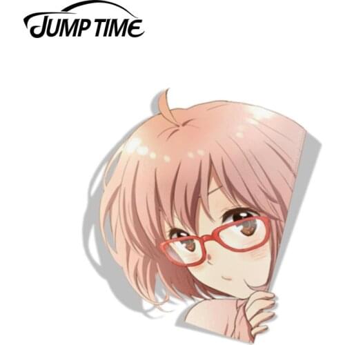 Jump Time 13cm x10.3cm Funny Beyond the Boundary Window Vinyl Car Stickers Car Styling Auto Motorcycle Anime Decals Accessories