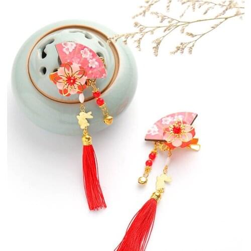 1 Pair Chinese Traditional Hair Accessories Girls Hairclip Traditional Flower Style Tassels Accessory Handmade Barrette BN