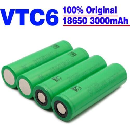100% New Original 3.7V 3000 MAh Li Ion Rechargeable 18650 Battery for Us18650 Vtc6 3000mah 30A for Toys Tools Flashlight