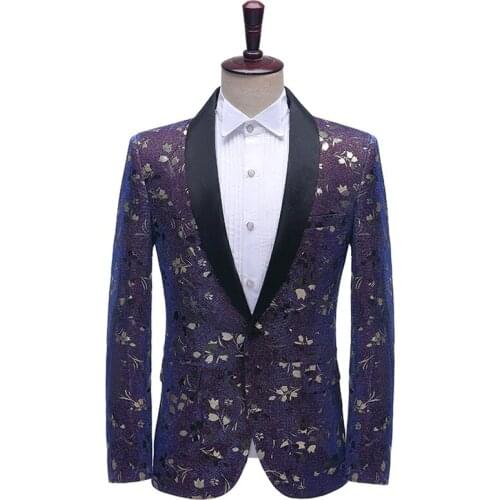 2021 New Mens Pattern Flash Bright Color Color Changing Performance blazer Singer Host Stage Performance Dress