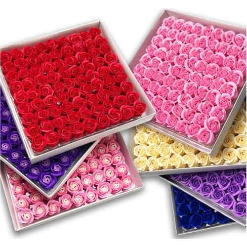 81Pcs Soap Rose Flower Head Artificial Flowers Wedding Decoration Valentines Day Gifts Living Room Home Decor Arrangments