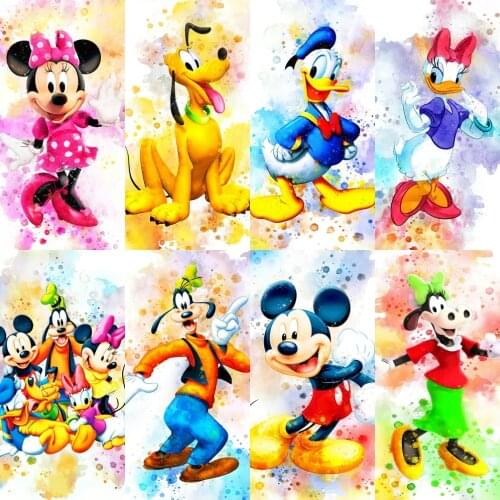 Diamond Painting 5D Disney Mickey Mouse and Donald Duck Childrens Room Decoration Diamond Embroidery Wall Art Mosaic Picture