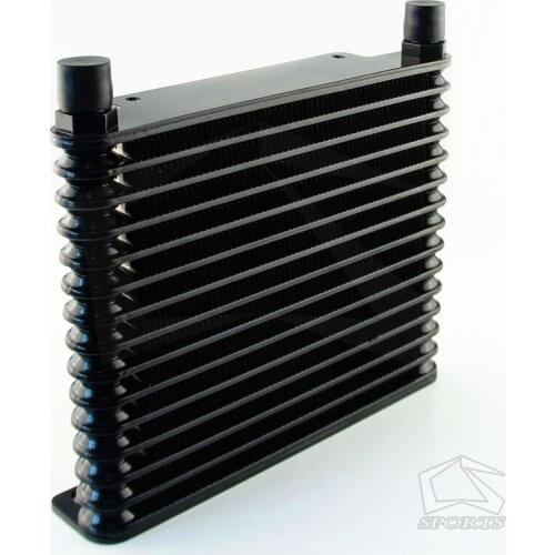 AN10 32mm Aluminum 15 Row Engine/Transmission Racing Oil Cooler Black