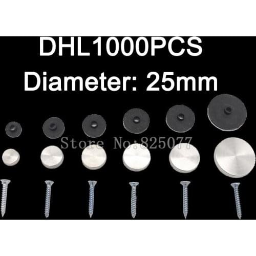 DHL 1000PCS Wholesale decorative screw cover 25mm brushed stainless steel screw covers KF1038