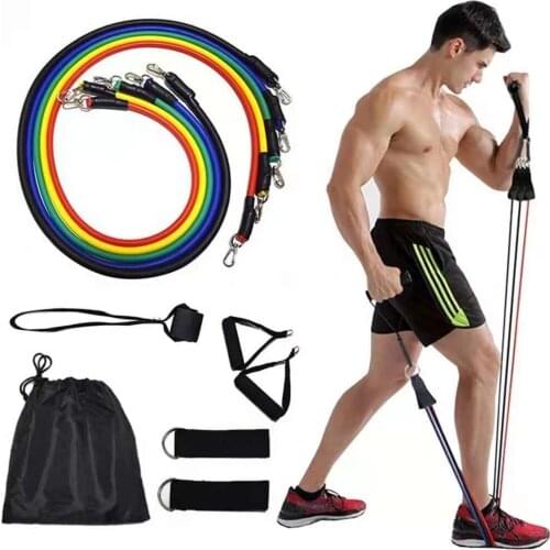 Exercises Resistance Bands Set(11 Pack), Fitness Tubes Gym Pilates Yoga Training Workout Pull Rope Body Building Equipment