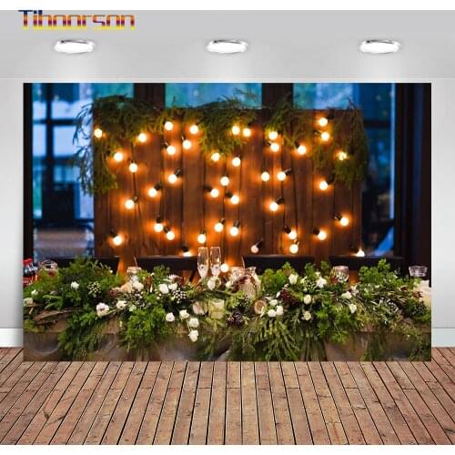 Valentines Day Photographic Background Flowers Banner LED bulbs Wall Drink Cups Photo Shoot For Photographer