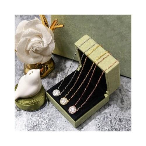 Hot-selling fashion jewelry sparkles with copper micro-set crystal rounded cambered bead necklaces for women