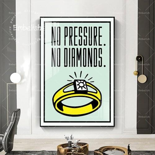 No Fressure No Dinmond HD Print On Canvas Oil Paintings For Living Room Modern Home Decor Posters Wall Art Pictures Artworks