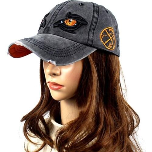 3D Embroidered eye Cap For Men Cotton Sports Baseball Caps Fashion Black Pattern Women Snapback Army Male Cap Hip Hop Bone