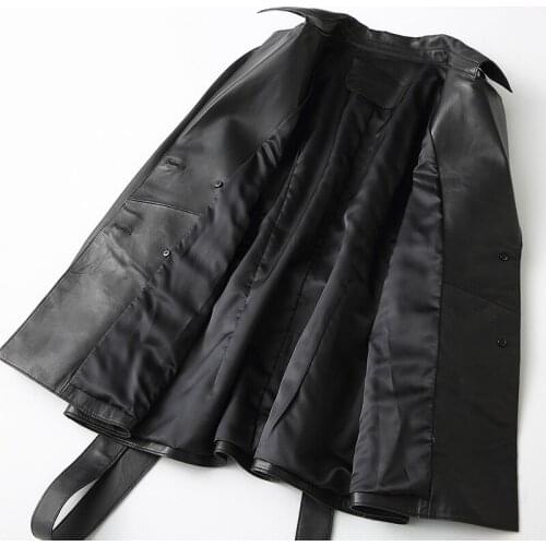 Real Leather Jacket Spring Autumn Jacket Women Sheepskin Coat Female Streetwear Long Windbreaker Chaqueta Mujer KQN29306