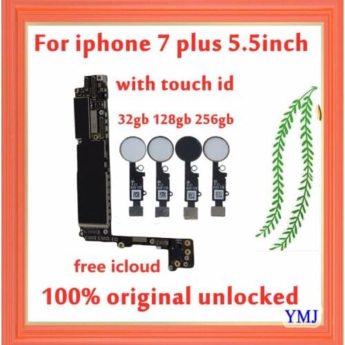 For iphone 7 plus motherboard unlocked ,Free icloud motherboard for iphone 7 plus 128gb 256gb 32gb with touch id ,original board