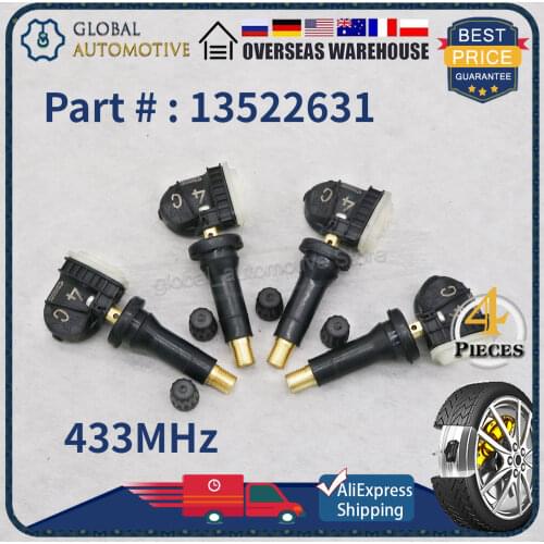 SET of 4 x 13522631 433MHz TPMS SENSORS For GM Cadillac XT6 XT4 XT5 CT6 Chevrolet Traverse 2019-2024 Tire Air Pressure Sensor