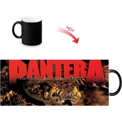 Gift Box Packed Pantera Mugs DIY Custom Mug Heat Color Transforming Tea Cofee Milk Water Cup 350ml