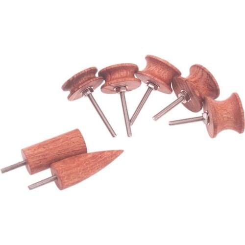 SHGO HOT-7 Pcs Leather Burnisher Tool Polished Edge Tools Pointed Tip Wood Burnishing Head for Rotary DIY Craft Drill Set