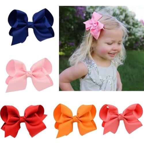 1 Pc 4Inch Newborn Girls Bowknot Hairpins Hair Clip Newborn Barrettes Girls Solid Headwear Hair Accessories infants Tiara
