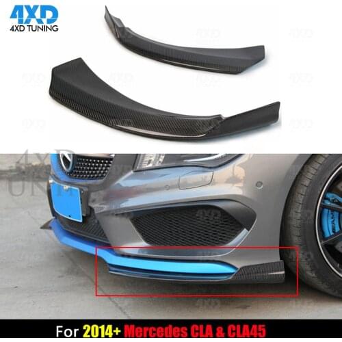 CLA45 Carbon Front Bumper lip Splitter For Mercedes AMG W117 C117 CLA250 CLA260 Exterior Splitter Trim Pre-Lci 2014 2015 2016
