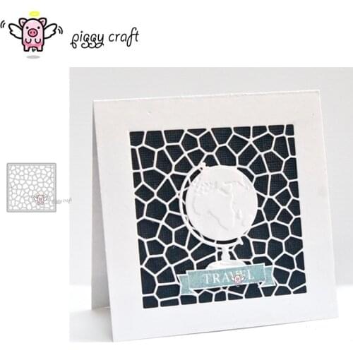 Piggy Craft metal cutting dies cut die mold Crackle square frame Scrapbook paper craft knife mould blade punch stencils dies