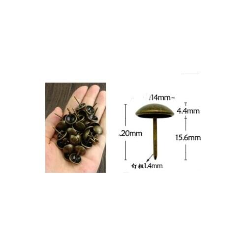 14*20mm Thickened foam sofa nail antique copper big head nail soft bag antique drawing door nail round head decoration
