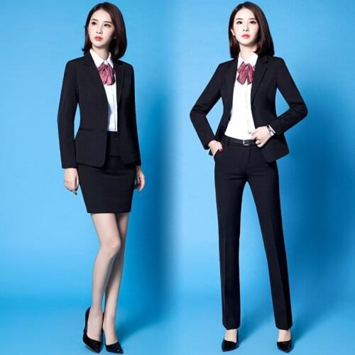 Womens Suits Autumn Winter High-end New Slim Capable Single Breasted Workwear Temperament Trousers Set Two-piece Set