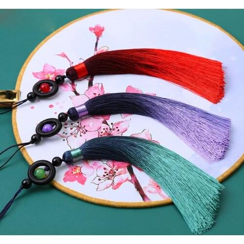 1pc Polyester 13cm Silky Tassel Decorative Circle gradient Color Tassel Pendant For Craft Jewelry Making Accessories