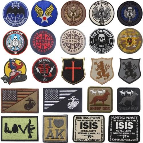 1 Pc Embroidered Armband Sniper Skull Saint Benedict Tactical Special Forces Badge Army Fan Clothing Backpack Hat Patch Applique