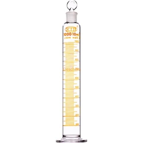1000ml,Glass Measuring Cylinder With Spout & Glass-Stopper Lab Glassware