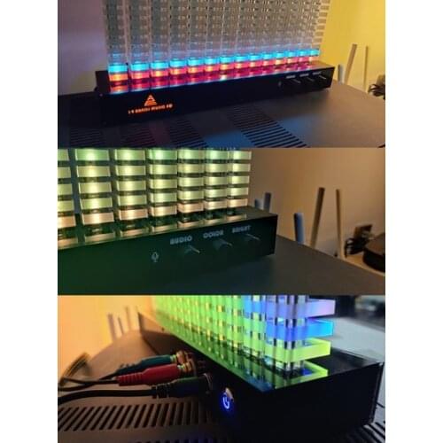 14-segment Spectrum Analyzer Level Indication Music Spectrum Light LED Acrylic Light Column VU