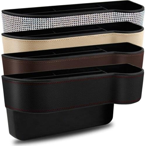 2021 Car Organiser Car Seat Gap Storage Box Universal Car Interior Accessories Storage Box Pu Leather Practical Simple Organizer