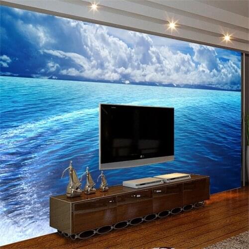 Beibehang 3D wallpaper home decor Photo background Photography Blue sea landscape badroom Office Hotel large wall murals-3d