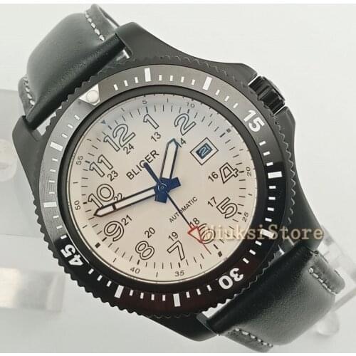 44mm Black Case White Dial Arabic Numerals Automatic Montre Sport Relogio Masculino bracelet Marque Luxe Hommes Horloge Ceramic