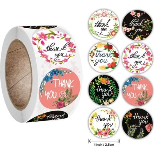 500pcs DIY Round Thank You Baked Food Packaging Decoration Envelope Invitation Party Gift Seal Labels Adhesive sealing sticker
