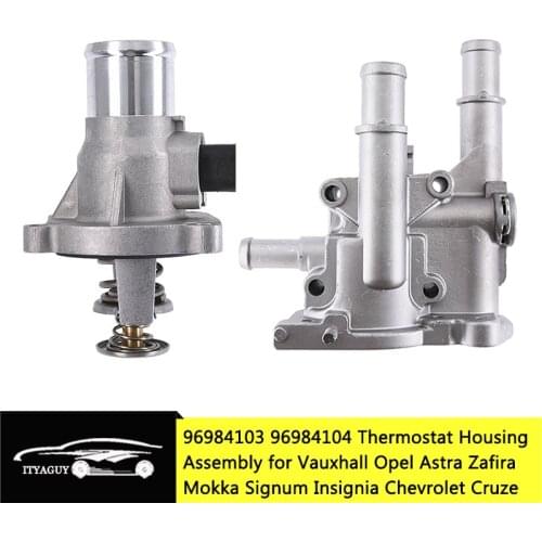 96984103 96984104 Aluminum Thermostat Housing Assy for Vauxhall Opel Astra Zafira MOKKA Signum Chevrolet Cruze Trax Sonic Epica