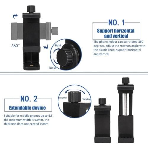 Phone Tripod Mount Adapter Clip Support Holder Stand for Andriod/iPhone Smart Phones Accessories