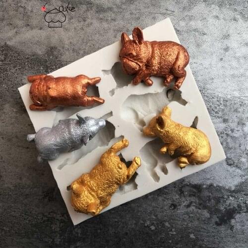 Aouke Molds Dogs Silicone Mold 3D Fondant Mold Cakes Decorating Tools DIY Gumpaste Chocolate Moulds Kitchen Bakeware K125