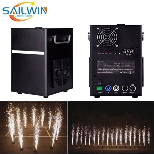 BIG SALE 750W Stage Cold Spark Fountain Fireworks Machine DMX Remote Control for Wedding Celebration Flight Case DJ Lighting