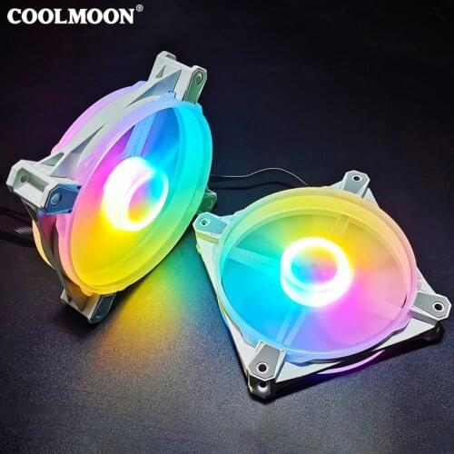 Coolmoon Colorful RGB Case Fan 12cm Desktop Computer Mainframe LED Color Change Cooling Case Fan