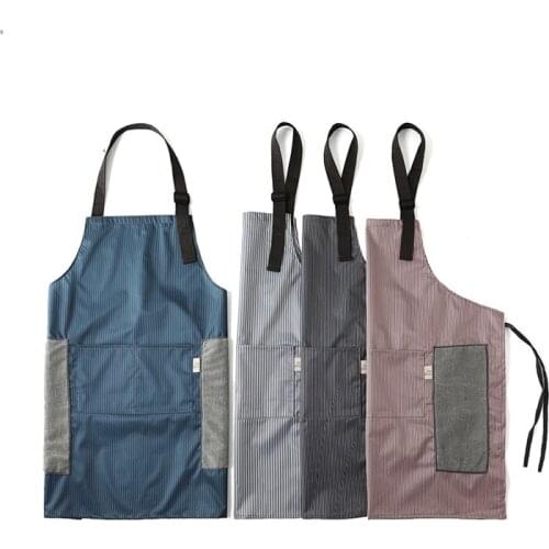 Both sides can wipe hands waterproof apron anti-smoke PVC kitchen sling waist hanging neck adjustment anti-fouling overalls