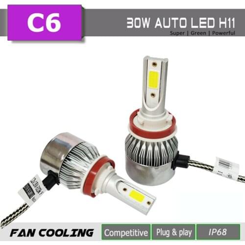 FUXUAN 8000LM/Pair LED Headlight Bulbs 72W Auto Lights Car H7 LED H1 H3 H27 H11 9005 HB3 9006 HB4 H4 H13 9012 Car Styling Lamp